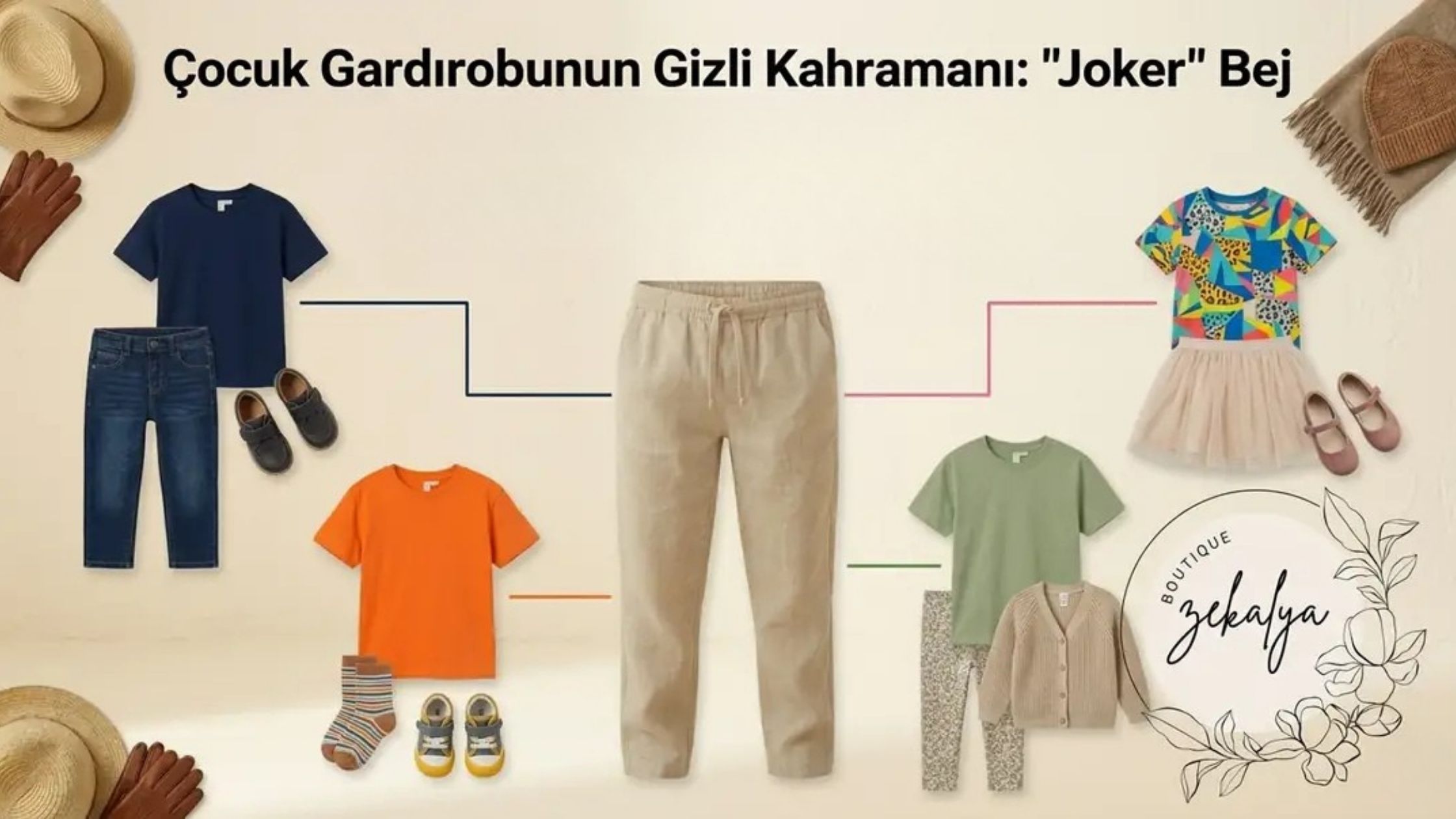 Bej çocuk kombinleri