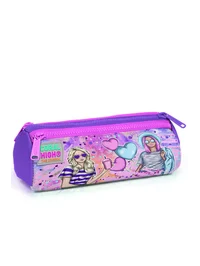 Coral High Kids Pembe Mor Fashion Girl Desenli Üç Bölmeli Kalem Çantası