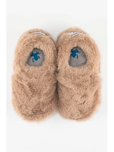 Hopfrög Furry Furry Kürk Barefoot Patik bej (Hediye Seti)