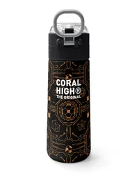 Coral High Kids Futbol Desenli Pipetli ve Direkt İçim Çelik Termos 500 ml