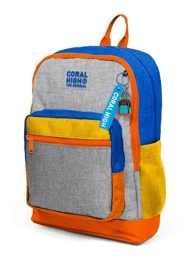 Coral High Kids Gri Turuncu Renkli Okul Sırt Çantası 33221