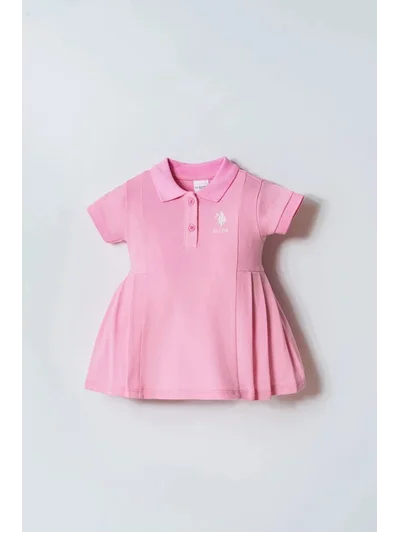 U.S Polo Assn. Kız Bebek Pembe Elbise