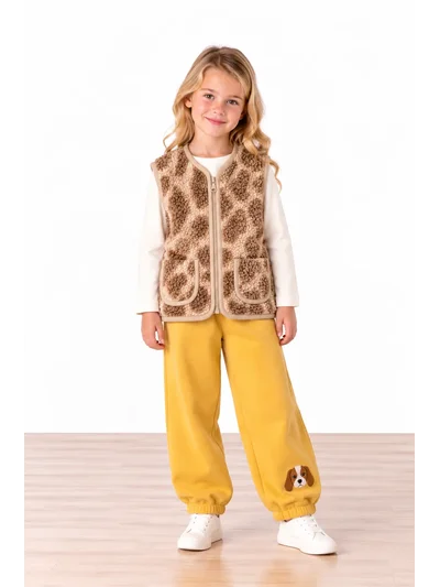 Little One's Heart Peluş Yelek - Leopar