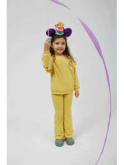Miela Kids Fırfır Detaylı Sweatshirt sarı