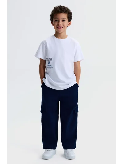 NK HARMONY T-SHIRT EKRU-MAVİ