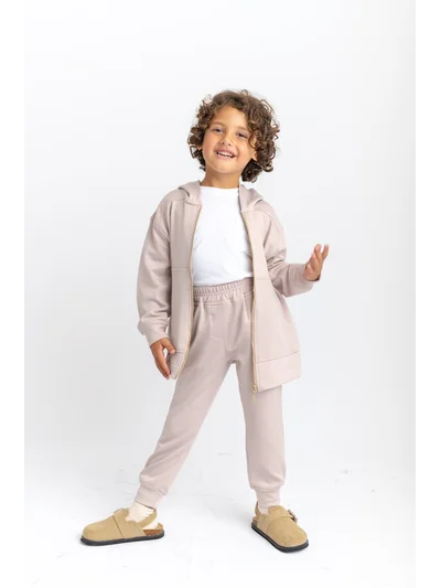 Çocuk Kapüşonlu Eşofman Takımı – Fermuarlı Sweatshirt & Jogger | My Lorin Kids