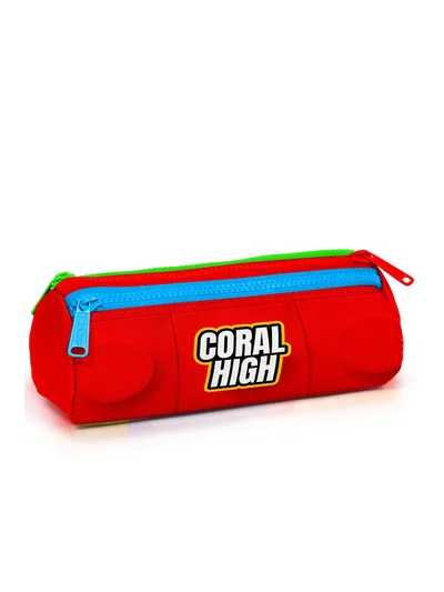 Coral High Kids Renkli Blok Desenli Üç Bölmeli Kalem Çantası 22091
