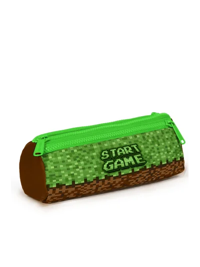 Coral High Kids Yeşil Kahverengi High Craft Desenli Üç Bölmeli Kalem Çantası 22092