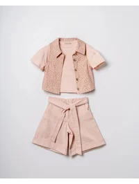 Kız Çocuk 3’lü Leopar Desenli Şort Takım 5-8 Yaş | My Lorin Kids