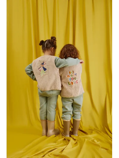 Mieala Kids Magic Rabbit Peluş Yelek bej