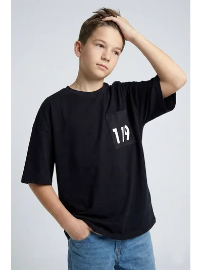 Erkek Çocuk California LA Baskılı Tişört 9-14 siyah Yaş | My Lorin Kids