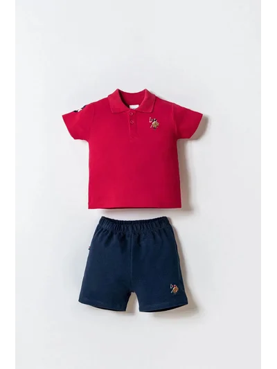 Erkek Bebek Polo Yaka Şortlu Takım kırmızı | My Lorin Kids