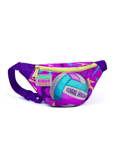 Coral High Kids Pembe Mor Voleybol Desenli Bel Çantası 11513
