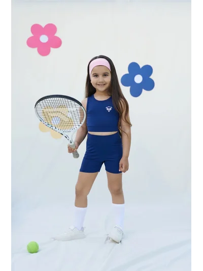 Tennis Club Kız Çocuk Biker Tayt - Night Blue