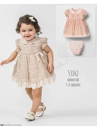 Kız Bebek Leopar Desenli Elbise Takım pudra 9-24 Ay | My Lorin Kids