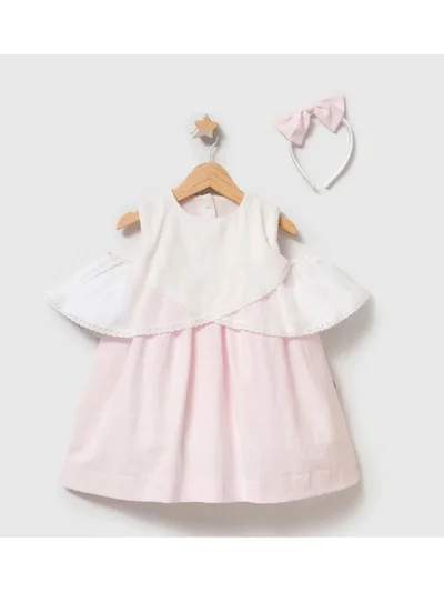 2-5 Yaş Kız Çocuk Pembe Ekru Elbise Taçlı Set | My Lorin Kids