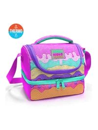 Coral High Kids Pembe Rengarenk Dondurma Desenli Thermo İki Katlı Beslenme Çantası 37211