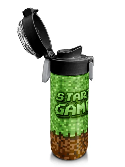 Coral High Kids High Craft Desenli Pipetli ve Direkt İçim Çelik Termos 500 ml 