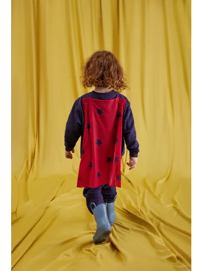 Pelerin Detaylı Sweatshirt lacivert 
