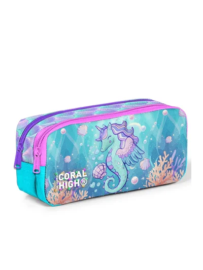 Coral High Kids Unicorn Denizatı Desenli İki Bölmeli Kalem Çantası 31056
