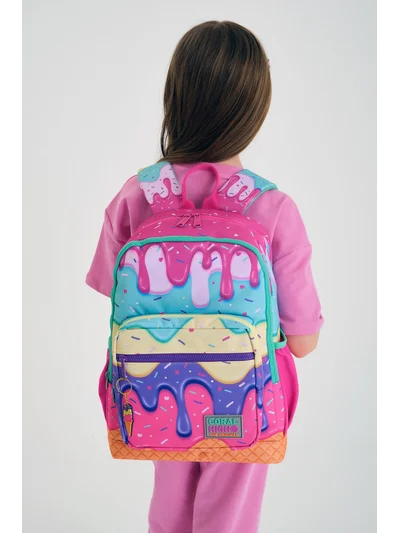 Coral High Kids Pembe Rengarenk Dondurma Desenli Okul Sırt Çantası 23731