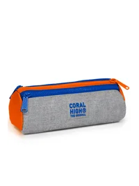 Coral High Kids Gri Turuncu Üç Bölmeli Kalem Çantası