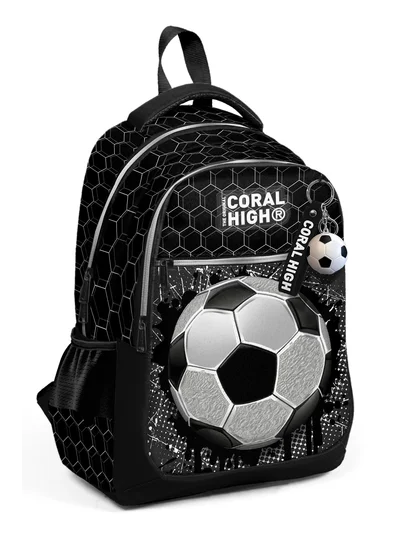 Coral High Kids Futbol Desenli Üç Bölmeli Okul Sırt Çantası 23653