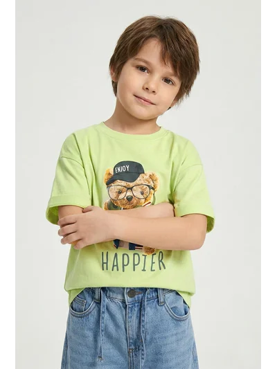 7769 ERKEK TEDDY TİŞÖRT yeşil  4-9 Yaş | My Lorin Kids