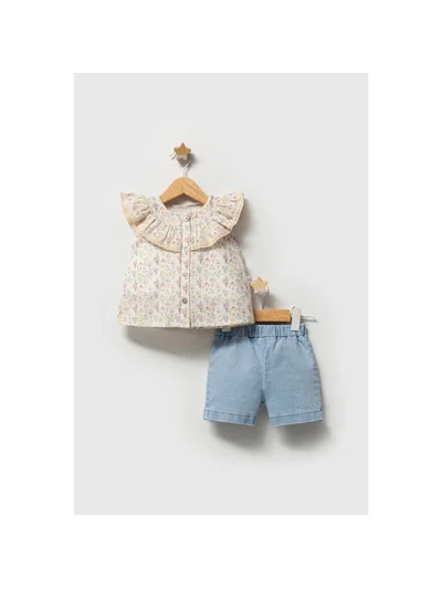 Kız Bebek Çiçek Desenli Bluz Şort Takım 6-36 Ay | My Lorin Kids