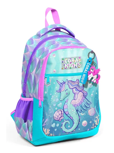 Coral High Kids Unicorn Denizatı Desenli Üç Bölmeli Okul Sırt Çantası 33256