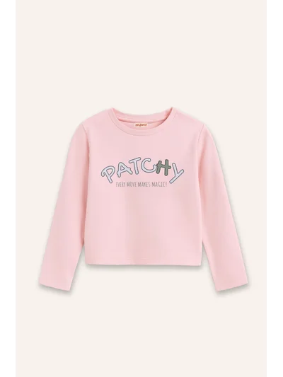 Patchy Baskılı Kız Çocuk Tişört Pembe | 1-12 Yaş