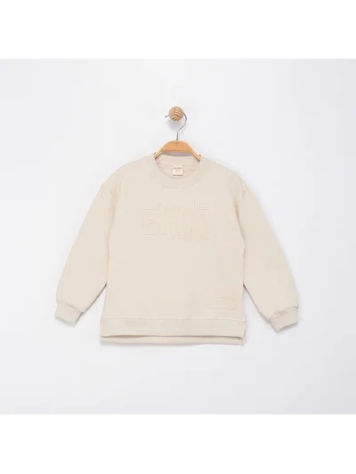 BEJ EXPAND YAZILI SWEATSHRT
