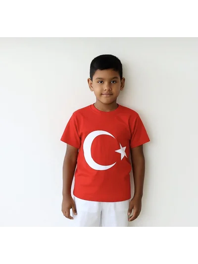 ATAŞ KIRMIZI AY YILDIZLI TSHRT