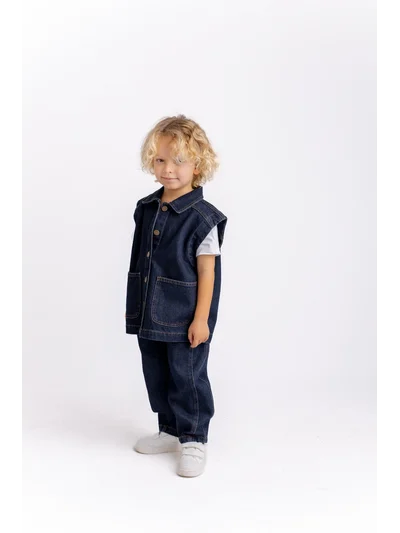 MAVİ  UNİSEX JEAN ALT ÜST TAKIM