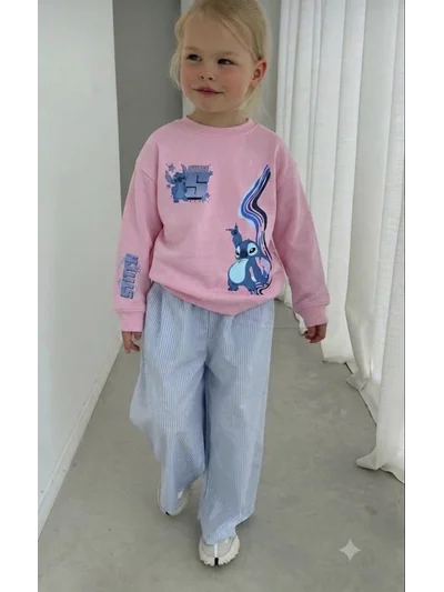 PEMBE STİTCH BASKILI SWEATSHRT
