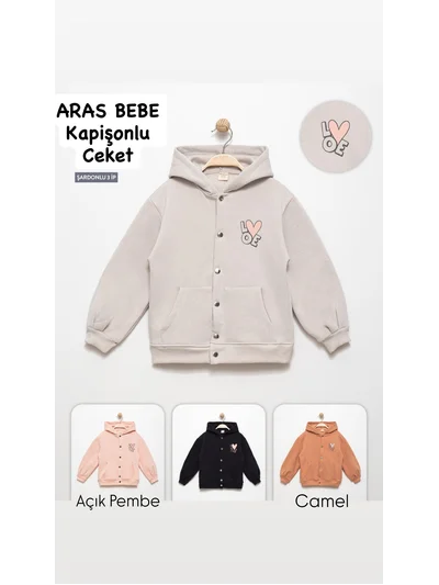 CAMEL LOVE YAZILI KAPİŞONLU HIRKA