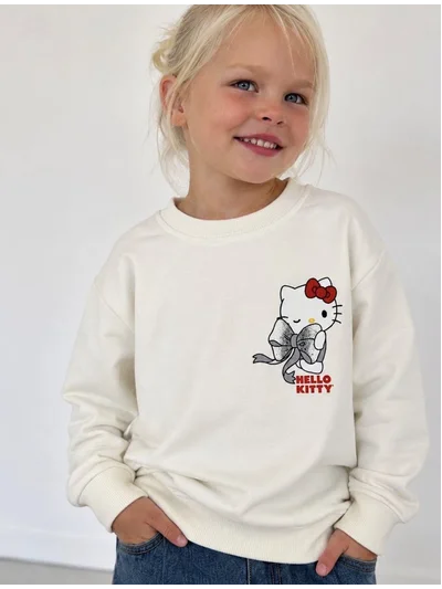 EKRU HELLO KİTY BASKILI SWEATSHRT