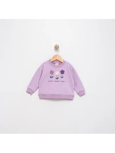 LİLA 1640 ÇİÇEKLİ SWEATSHRT