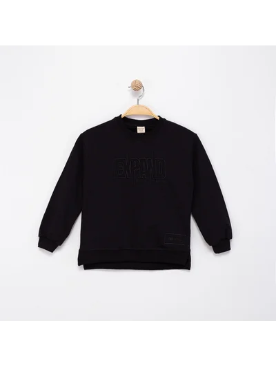 SİYAH EXPAND YAZILI SWEATSHRT