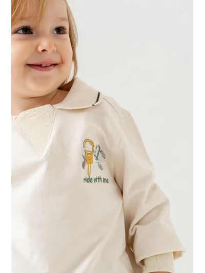 BEJ LACOSTE YAKA ALT ÜST TAKIM