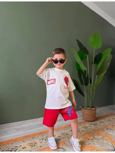 SPİDERMAN BASKILI ŞORTLU TAKIM