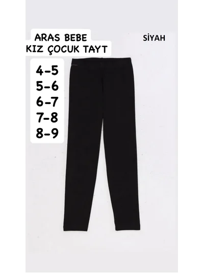 SİYAH DESENSİZ KIZ ÇOCUK TAYT