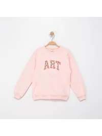 ÇİÇEKLİ ART YAZILI SWEATSHRT