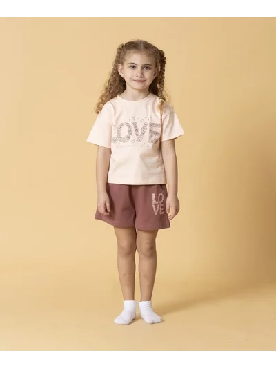 ARAS BEBE KIZ ŞORTLU TAKIM MODEL 5