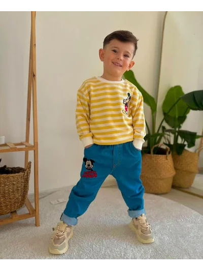 SARI MİCKEY NAKIŞLI TAKIM
