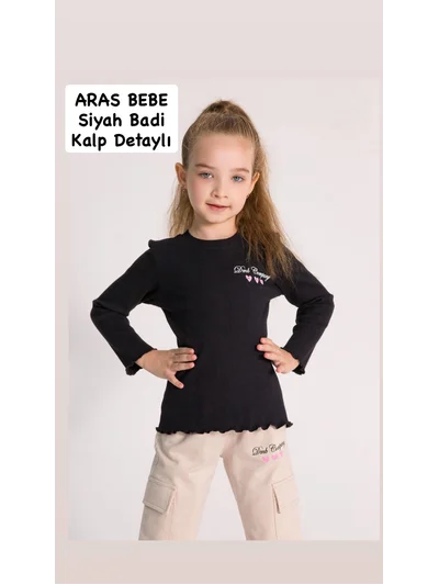 SİYAH KALP DETAYLI FİTİLLİ BADİ