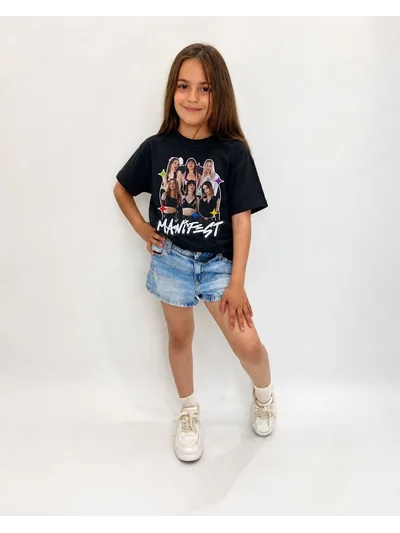 MANİFEST KIZLAR SİYAH TSHİRT