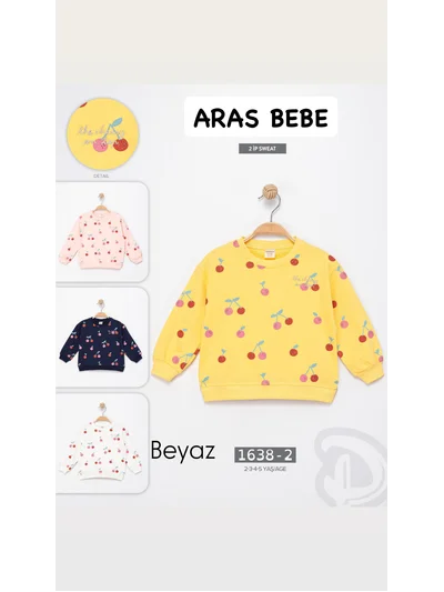 BEYAZ KİRAZ DETAYLI SWEATSHRT
