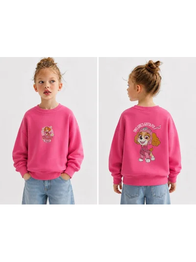 26-SWT PEMBE PAWPATROL SWEATSHRT