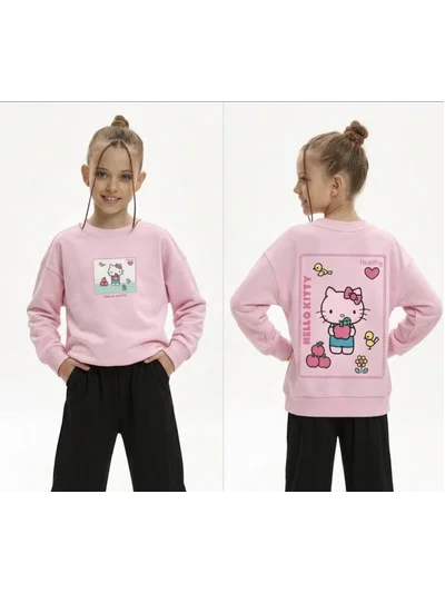 PEMBE HELLO KİTY BASKILI SWEATSHRT